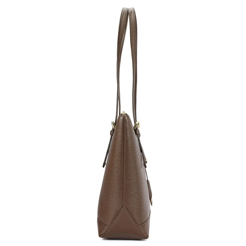 Da Milano Walnut Medium Franzy Leather Tote - Walnut for Women | Best Price UAE